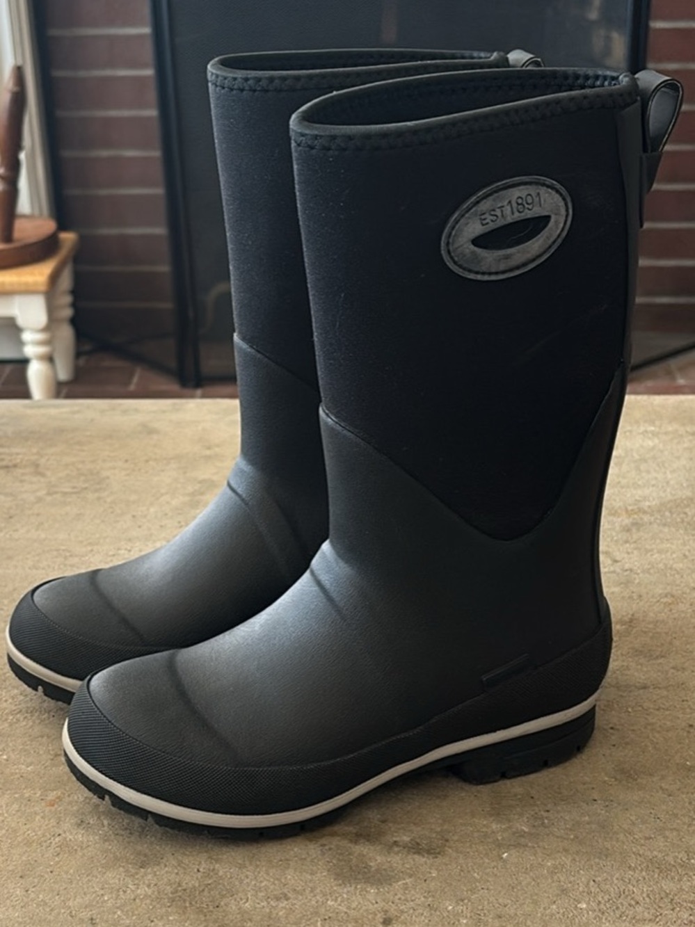 Western Chief Kids Rain Boots Size 4 Winterprene Neoprene Black Insulated (A-4)